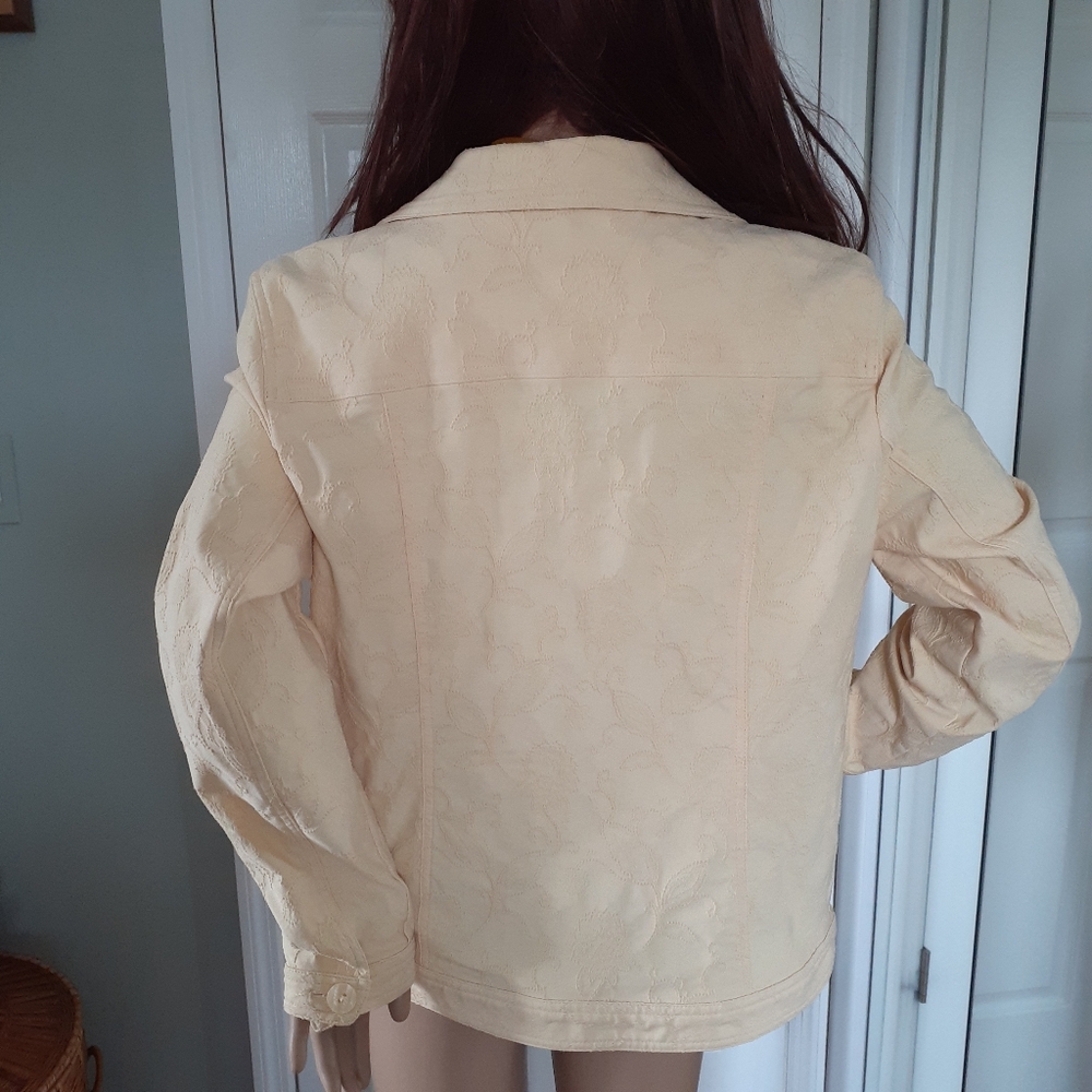 Classic Elements Light Yellow Button Down Jacket … - image 5